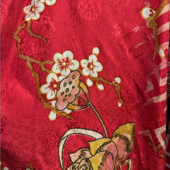 Vintage Soma Size Medium Silk Pink Floral Japanese Kimono Style Robe - Picture 7 of 14